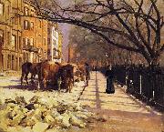 Theodore Robinson Beacon Street, Boston USA oil painting artist